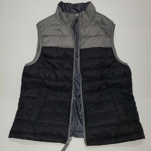 Youth L Puffer Vest Reversible Black Gray Ombre Size 10-12